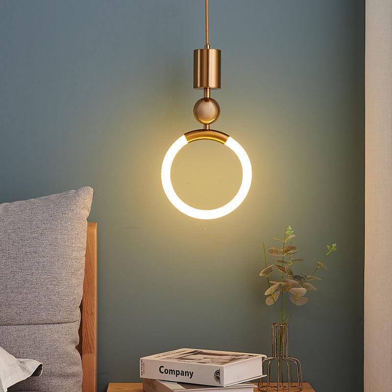 Moderne LED-Ring-Pendelleuchte in Gold – Minimalistische Hängelampe für Schlafzimmer, Wohnzimmer & Designräume