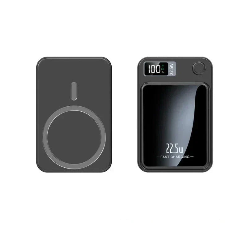Magnetische Wireless Powerbank 5000mAh – 22.5W Schnellladegerät mit Display & USB-C/PD Unterstützung für unterwegs