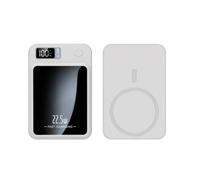 Magnetische Wireless Powerbank 5000mAh – 22.5W Schnellladegerät mit Display & USB-C/PD Unterstützung für unterwegs
