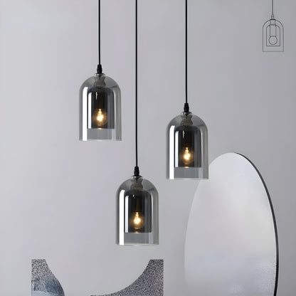 SkyGleam Light - Moderne Doppelglas-Pendelleuchte