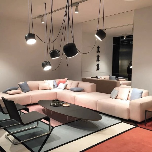 Modernes Eisendesign, E27-Sockel, LED-kompatibel, halb bündig montiert, Metallschirm oben/unten, 220-240V, 40W, CCC/CE-zertifiziert, schwarz/weiß