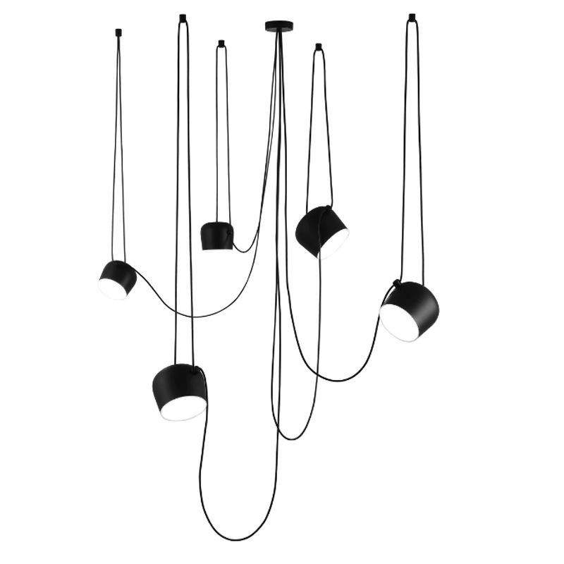 Modernes Eisendesign, E27-Sockel, LED-kompatibel, halb bündig montiert, Metallschirm oben/unten, 220-240V, 40W, CCC/CE-zertifiziert, schwarz/weiß