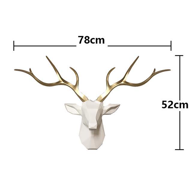 3D Nordischer Hirschkopf Wandhalter 78cm