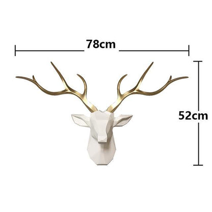 3D Nordischer Hirschkopf Wandhalter 78cm