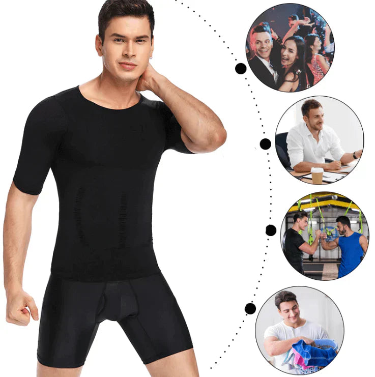 Herren Kompressionsshorts mit Bauch- und Rückenstütze – Figurformend, Atmungsaktiv & Vielseitig für Sport, Alltag und Events