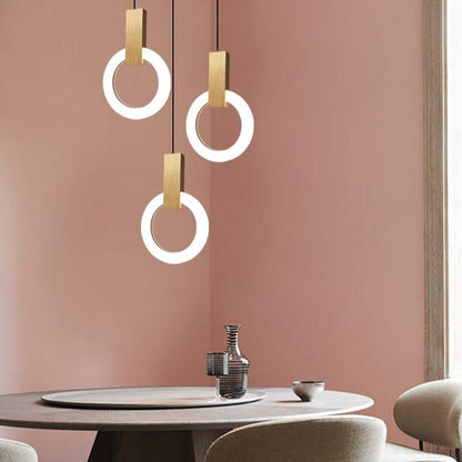 Moderne LED Ring Pendelleuchte – Goldene Hängelampe im minimalistischen Design für Esszimmer & Wohnzimmer