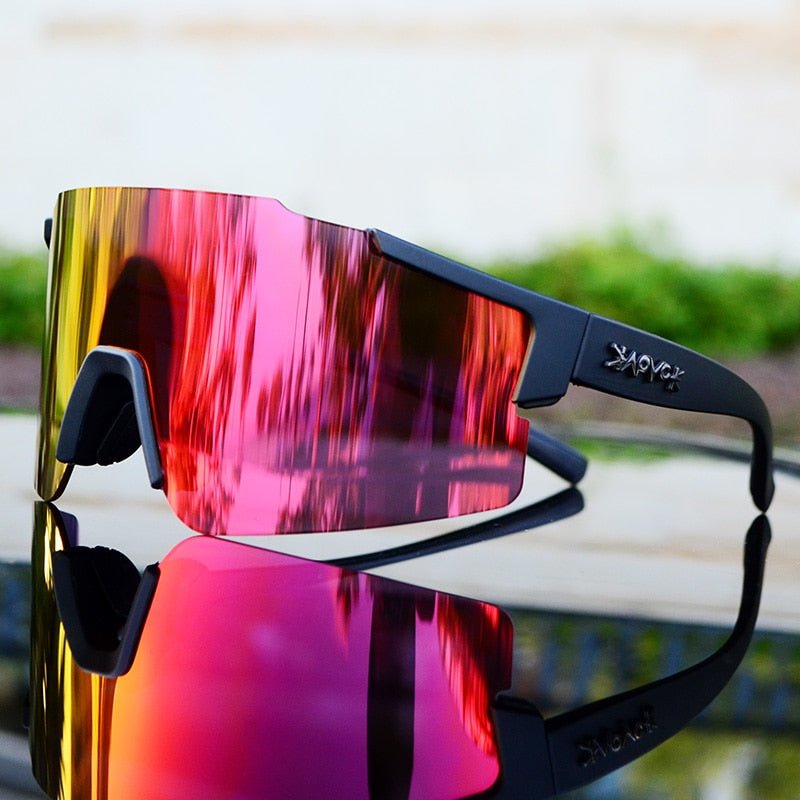 Verspiegelte Sport- & Radsportbrille – UV-Schutz, Nahtloses Design & Anpassbarer Sitz