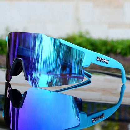 Verspiegelte Sport- & Radsportbrille – UV-Schutz, Nahtloses Design & Anpassbarer Sitz