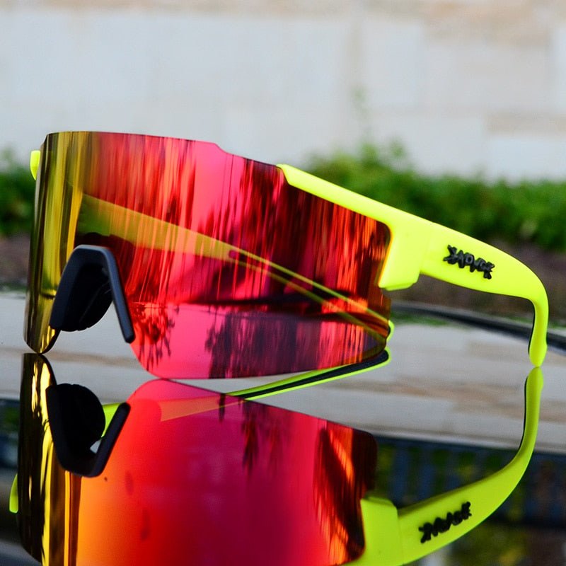 Verspiegelte Sport- & Radsportbrille – UV-Schutz, Nahtloses Design & Anpassbarer Sitz