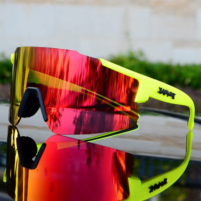 Verspiegelte Sport- & Radsportbrille – UV-Schutz, Nahtloses Design & Anpassbarer Sitz