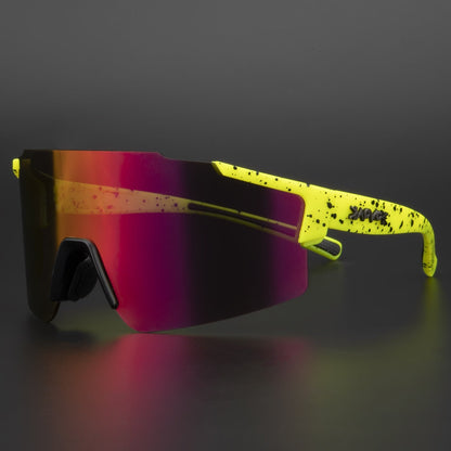 Verspiegelte Sport- & Radsportbrille – UV-Schutz, Nahtloses Design & Anpassbarer Sitz