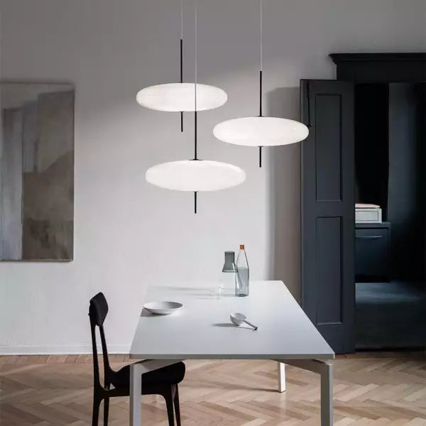Minimalistische Pendelleuchte „UFO Style“ – Moderne Hängelampe in Schwarz-Weiß für Esstisch, Küche oder Büro