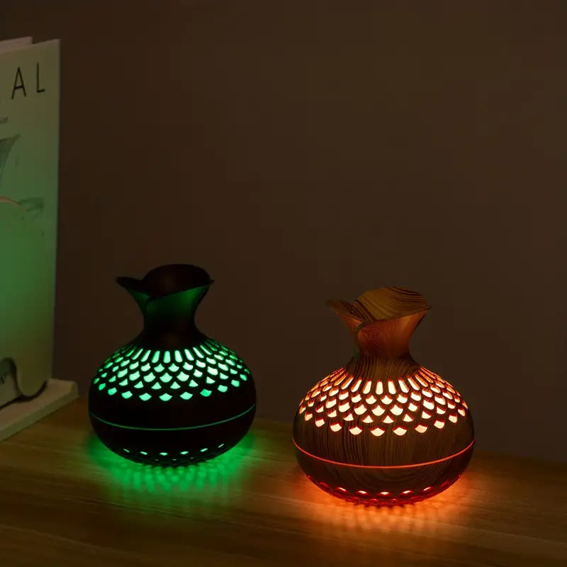 Aroma-Diffusor mit 300ml Tank & LED-Nachtlicht – Ultraschall Luftbefeuchter im Blütendesign für Entspannung & Raumduft