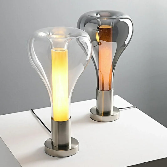 Lava Art LED Tischleuchte – Glasdesign mit Lavaeffekt, kunstvolle Lichtstimmung, Ø22 cm