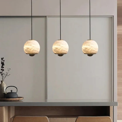 Moderne Kugel-Pendelleuchte – Hängelampe mit Halbmetall-Design für Schlafzimmer & Wohnzimmer