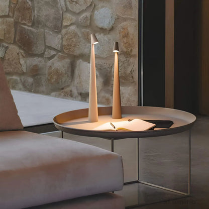Nordische Minimalistische LED-Tischlampe | Kabellos | Dimmbar | Leselampe | Esszimmerbeleuchtung