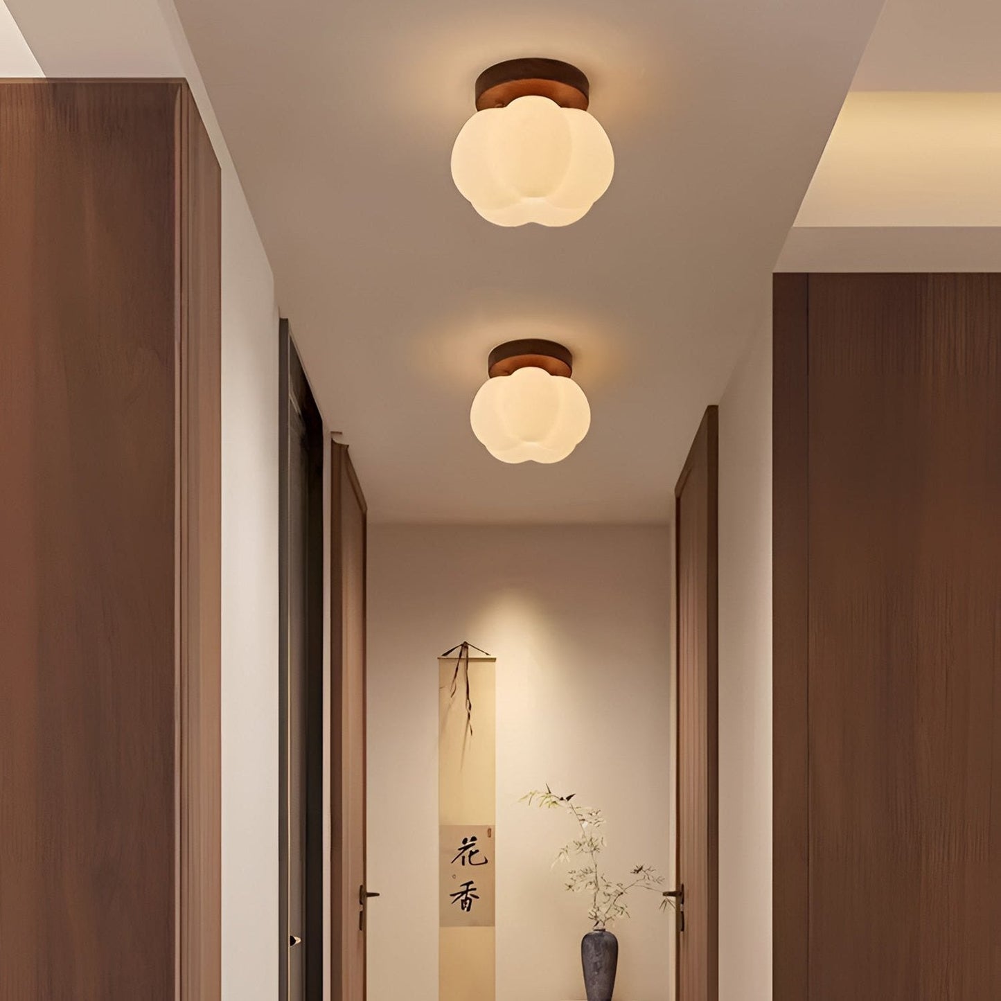 Deckenleuchte in Wolkenform – LED Aufbaulampe mit Holzsockel für Kinderzimmer, Schlafzimmer & Wohnzimmer