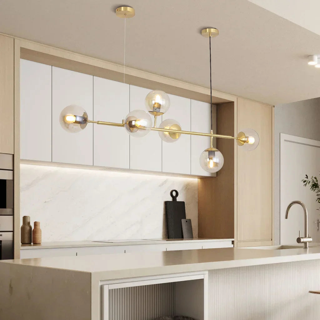 Moderne LED Hängeleuchte mit Glas-Kugeln – Minimalistische Pendellampe für Esszimmer, Küche & Wohnbereich