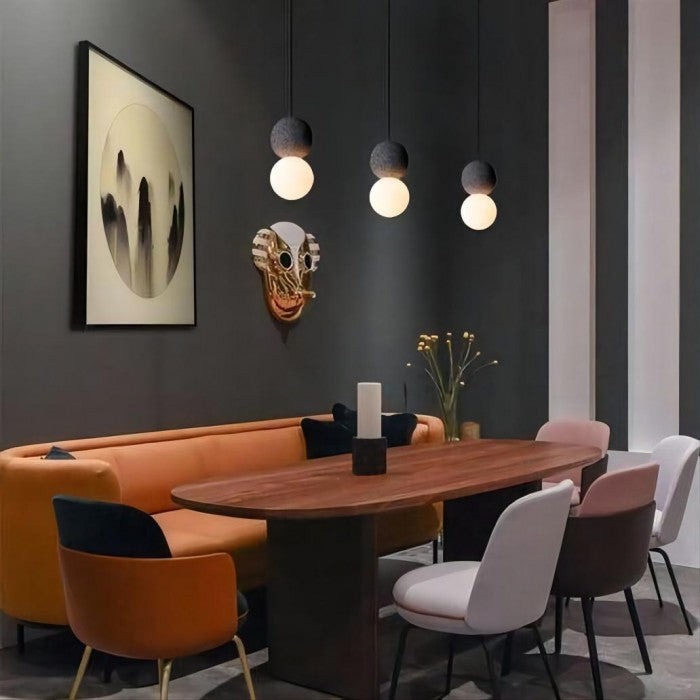 Moderne Pendelleuchte aus Zement