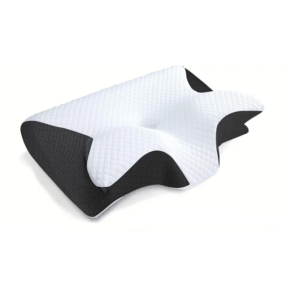 Ergonomisches Orthopädisches Nackenkissen mit Memory Foam – Butterfly-Design für Rücken-, Seiten- & Bauchschläfer