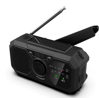 Tragbares Notfallradio mit Kurbel, Solar & LED – 3-in-1 Survival Radio mit Powerbank, Taschenlampe & SOS-Funktion für Outdoor & Krisensituationen