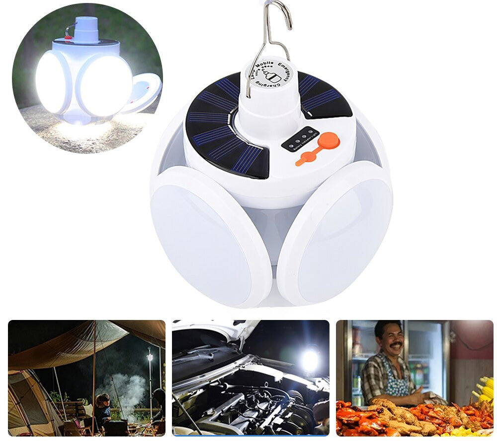 Leistungsstarke Solar-LED-Campinglaterne – Tragbare Outdoor-Lampe mit 5 Modi & USB-Ladefunktion