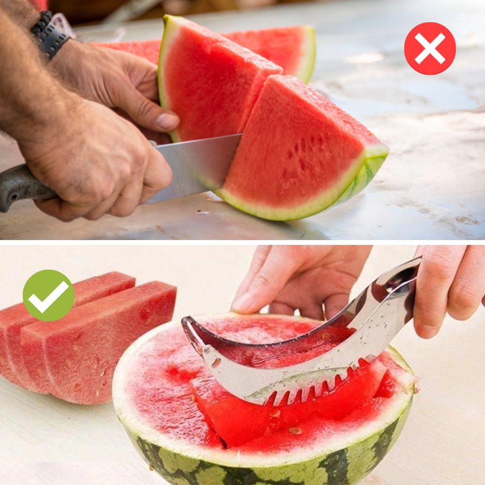 Multifunktionaler Obstschneider aus Edelstahl – Melonen- & Ananasschneider für perfekte Portionen