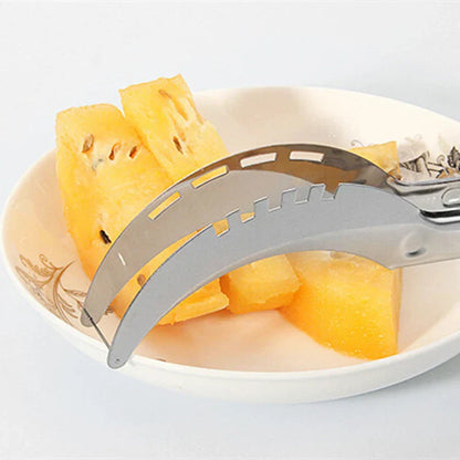 Multifunktionaler Obstschneider aus Edelstahl – Melonen- & Ananasschneider für perfekte Portionen