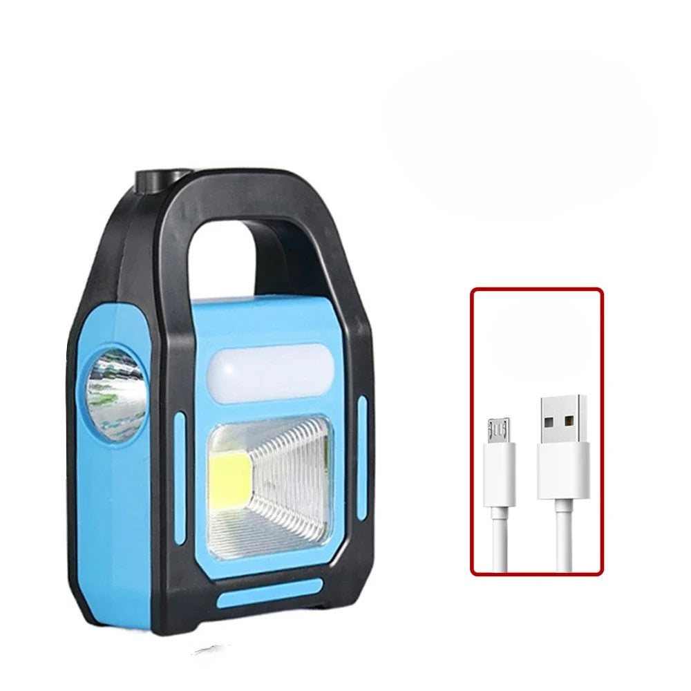 Wiederaufladbare USB-Campinglampe mit Powerbank – Solar & USB, Wassergeschützt, 3-in-1 Multifunktion