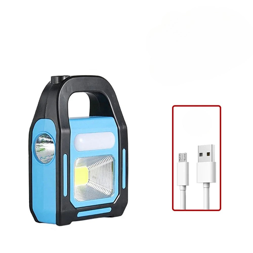 Wiederaufladbare USB-Campinglampe mit Powerbank – Solar & USB, Wassergeschützt, 3-in-1 Multifunktion