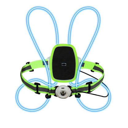 ReflectSafe LED Sicherheitsweste – USB-aufladbare Laufweste mit Frontlampe & 6-farbiger LED-Beleuchtung für maximale Sichtbarkeit bei Nacht