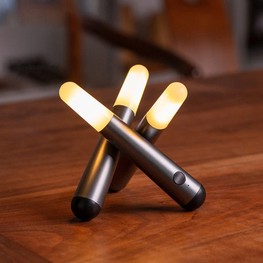 Wireless LED glow sticks with touch dimmer – Portable table lamps in modern design for atmospheric indoor & outdoor lighting