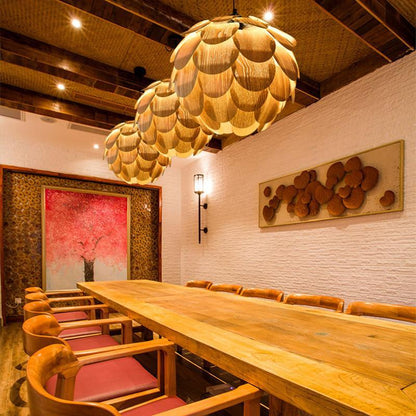 Rustikale Ananasförmige Holz-Hängelampe