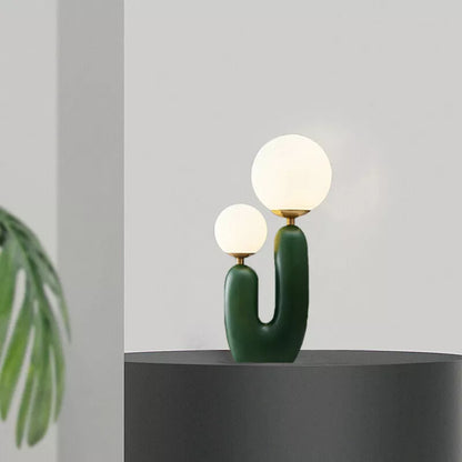 Design-Tischlampe mit U-Fuß & Doppelkugel – Moderne LED-Leuchte für Wohnzimmer, Schlafzimmer & Büro