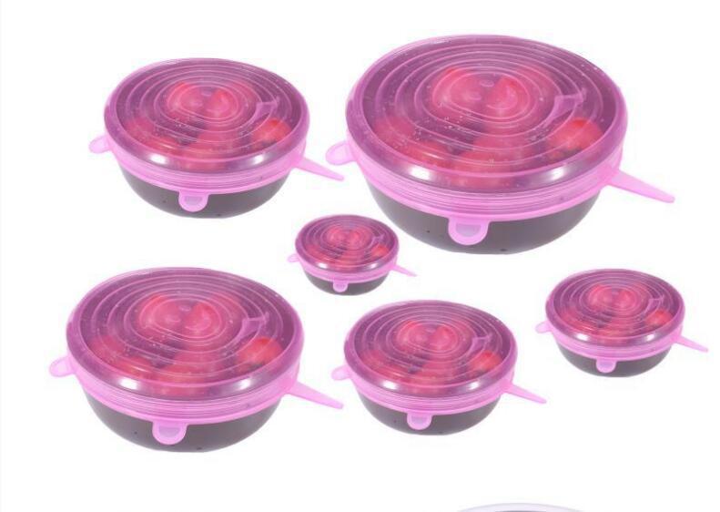 Silikondeckel-Set 6-teilig – Wiederverwendbare Stretchdeckel für luftdichte & auslaufsichere Lebensmittelaufbewahrung