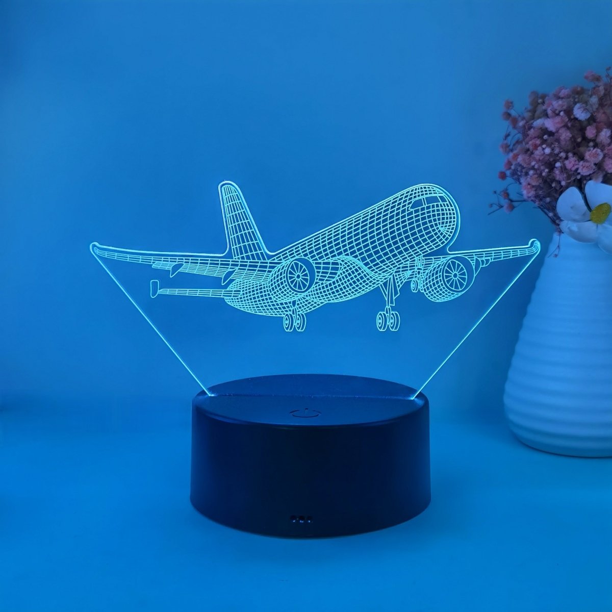 AeroLume 3D LED Flugzeuglampe -  Acryl Nachtlicht mit USB, Tischlampe
