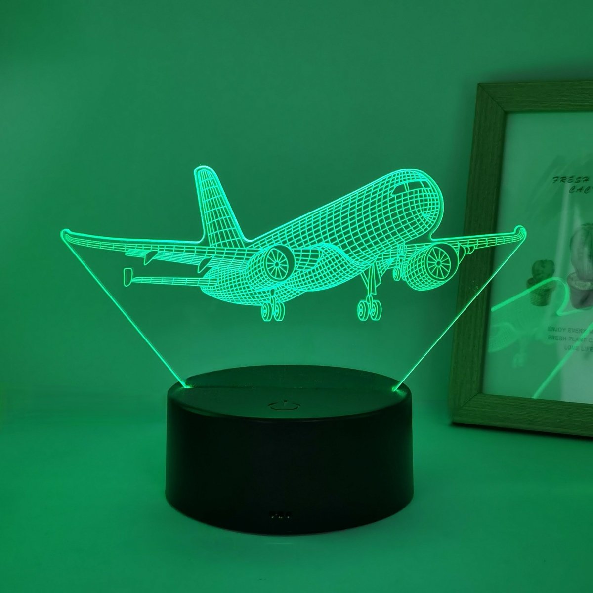 AeroLume 3D LED Flugzeuglampe -  Acryl Nachtlicht mit USB, Tischlampe