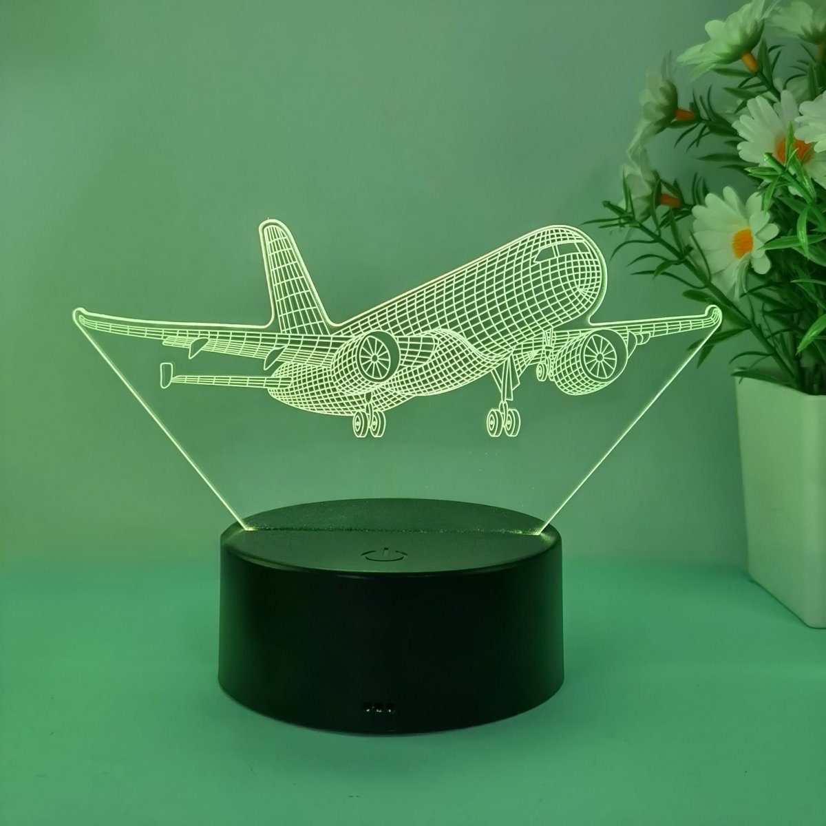 AeroLume 3D LED Flugzeuglampe -  Acryl Nachtlicht mit USB, Tischlampe