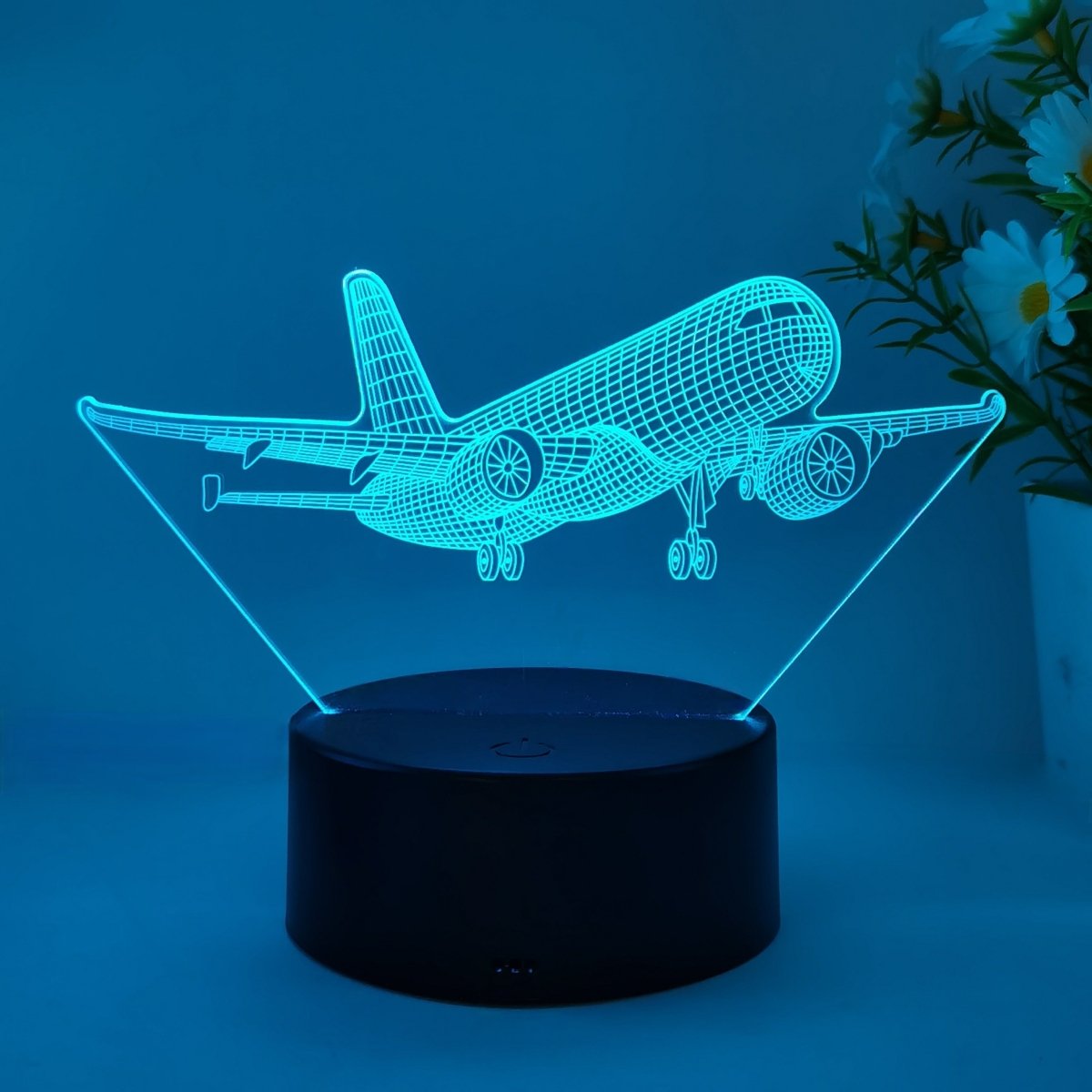 AeroLume 3D LED Flugzeuglampe -  Acryl Nachtlicht mit USB, Tischlampe