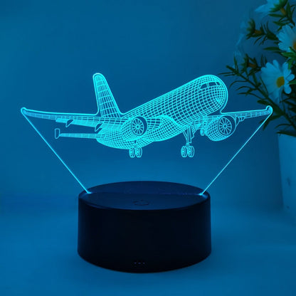 AeroLume 3D LED Flugzeuglampe -  Acryl Nachtlicht mit USB, Tischlampe