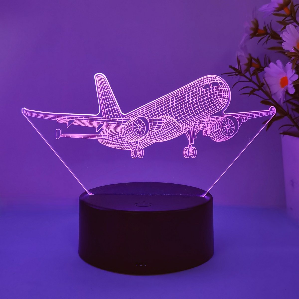 AeroLume 3D LED Flugzeuglampe -  Acryl Nachtlicht mit USB, Tischlampe