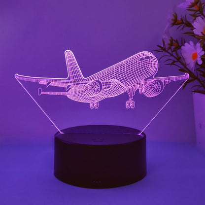 AeroLume 3D LED Flugzeuglampe -  Acryl Nachtlicht mit USB, Tischlampe