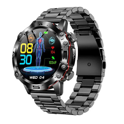 HealthPro Smartwatch mit Blutzucker-, EKG- & Blutdruckmessung – AMOLED Display, IP68 Wasserschutz & 7 Tage Akkulaufzeit