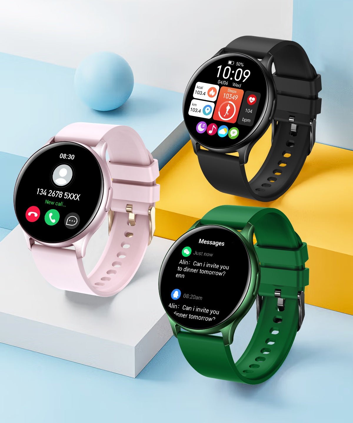 Smartwatch mit Bluetooth & Fitness-Tracking – 100+ Sportmodi, Gesundheitsüberwachung & IP68 Wasserdicht