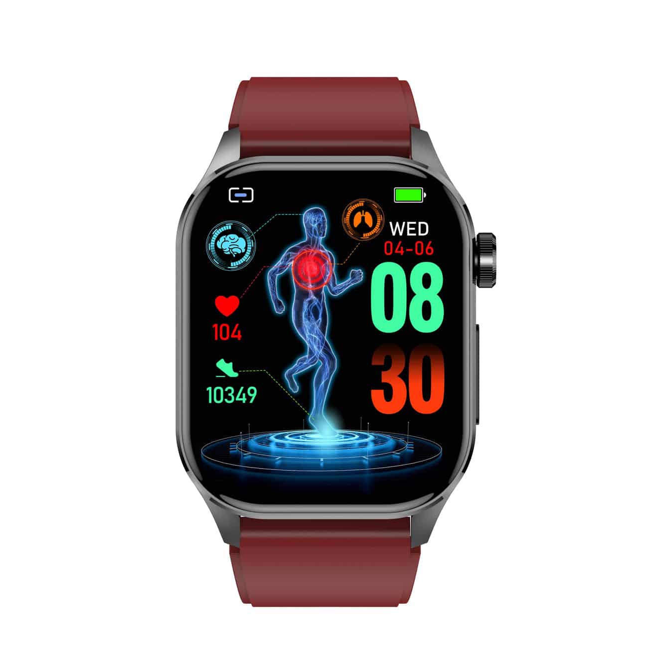 Smartwatch mit EKG‑Funktion, Blutzucker‑ und Blutdruckmessung – Gesundheitsmonitor im Wearable