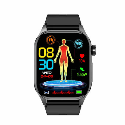 Smartwatch mit EKG‑Funktion, Blutzucker‑ und Blutdruckmessung – Gesundheitsmonitor im Wearable