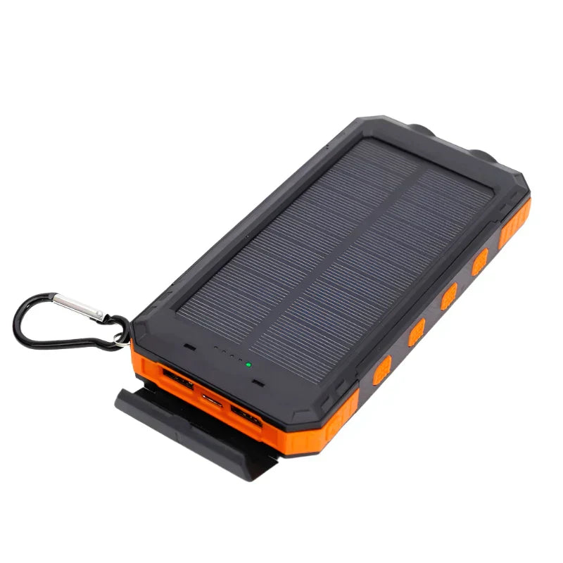Solar Powerbank mit 20.000mAh & LED-Taschenlampe – Outdoor Ladegerät mit USB/USB-C & Solarpanel für Notfälle & Abenteuer