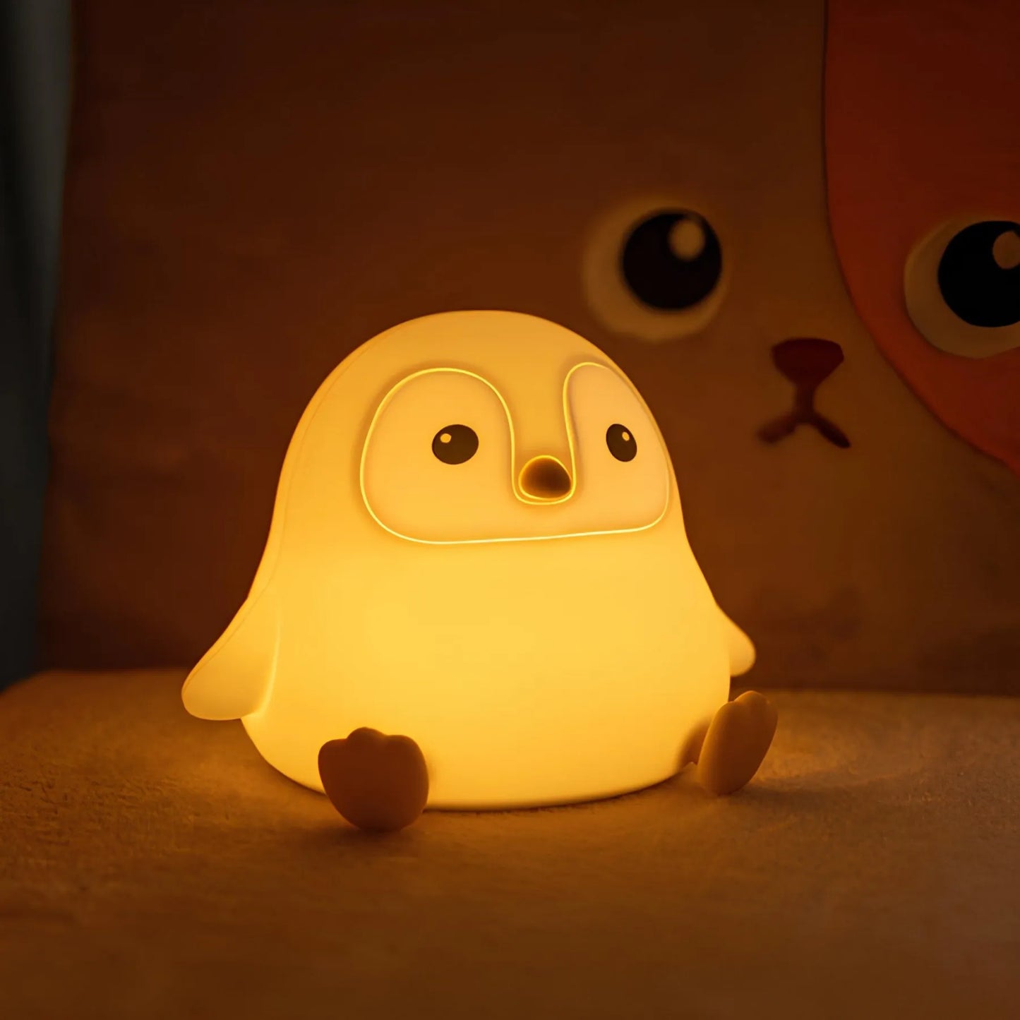 Squishy Silikon-Pinguin LED Nachtlicht