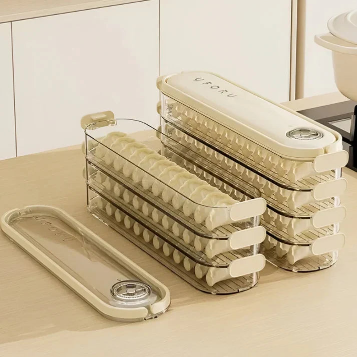 Stapelfähige Frischhaltebox mit Deckel – Mehrlagiger Lebensmittelbehälter für Tiefkühlkost, Gemüse & Snacks