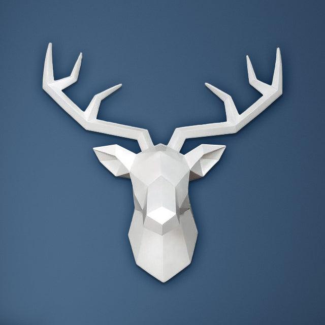 Großer nordischer Hirschkopf 3D Wandkunst